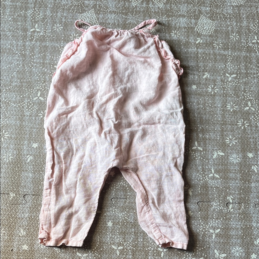 Zara Linen Pink Baby Romper